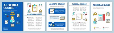 Algebra course, math lessons brochure template layout. Flyer, booklet ...