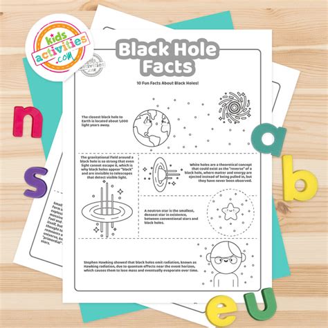 Fun Black Hole Facts For Kids To Print and Learn | Kids Activities Blog