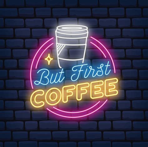 Coffee shop neon sign | Premium Vector