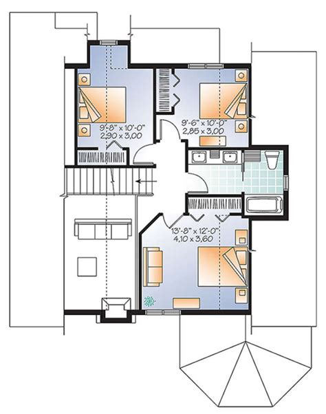 Lake Front Plan: 1,811 Square Feet, 4 Bedrooms, 2.5 Bathrooms - 034-01080