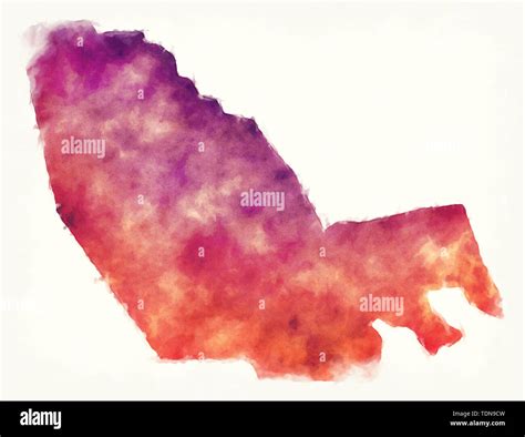 Lac region watercolor map of Chad Stock Photo - Alamy