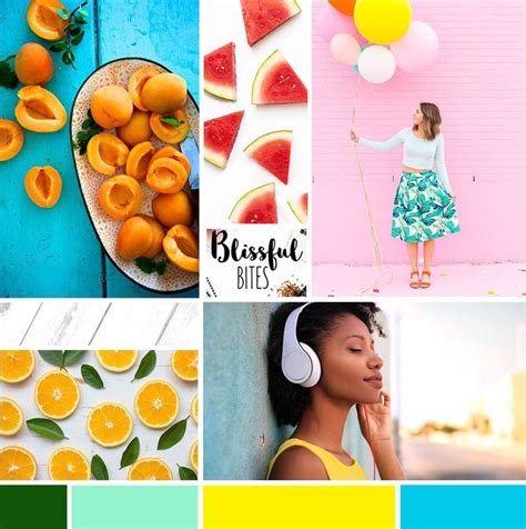 Vibrant mood board for a bright and happy feel. I love using mood boards with clients to get the ...