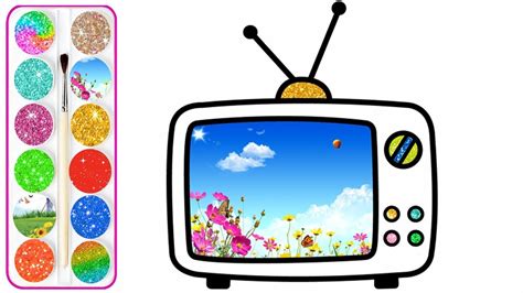 Television Draw and Coloring For Children | Coloring Pages For Kids - YouTube