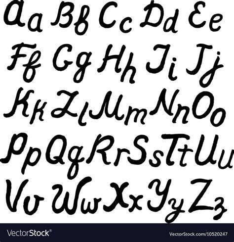 Handwritten cursive English alphabet Royalty Free Vector