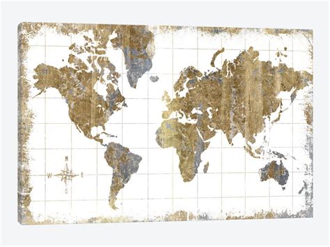 World Map Canvas, World Map Art, Map of the World Art Print, Retro ...