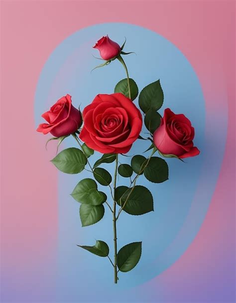 Premium Photo | A beautiful red rose on a blue pastel background feels ...