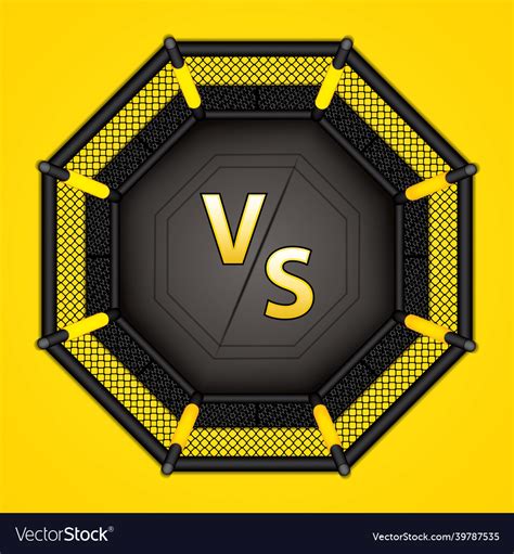 Mma octagon cage Royalty Free Vector Image - VectorStock