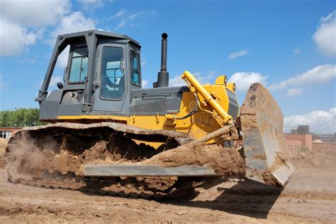 Earthmover Bulldozer In Himalayas Clearing Landslide Stock Photo ...