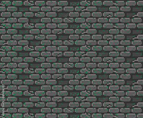 2D moss wall tiling in pixel art. Backgrounds or wallpaper gray brickwall ilustração do Stock ...