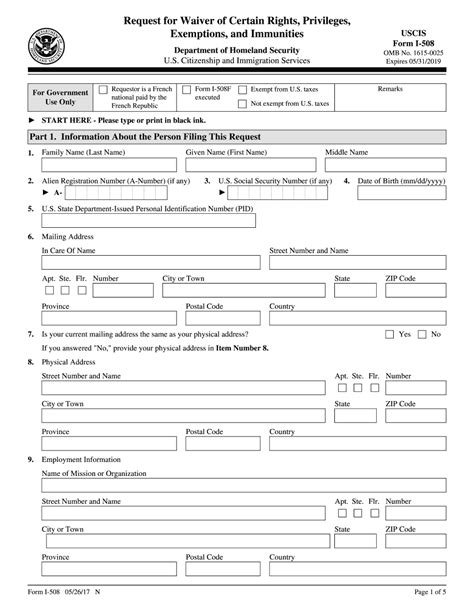 Uscis Form I 508 - Fill Out, Print and Download PDF Template