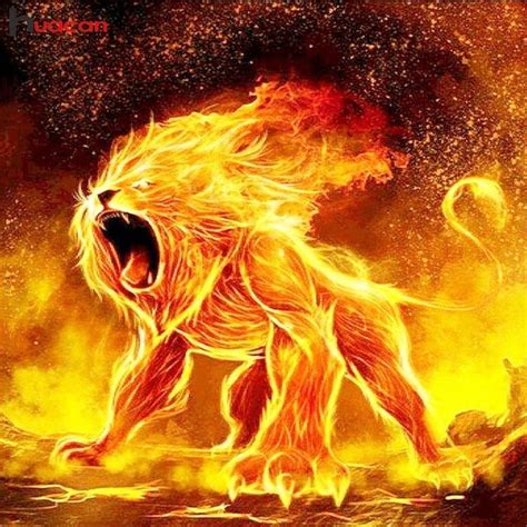 Lion Fire | Lion art, Fire lion, Lion wallpaper