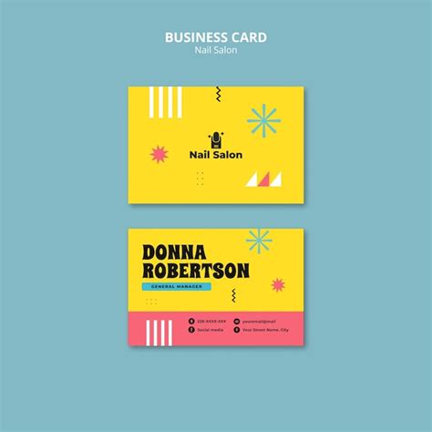 Free PSD | Horizontal business card template for nail salon business