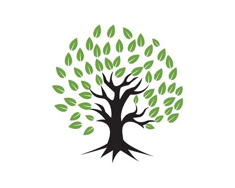 Modèle de logo vectoriel arbre vert personnes identité carte ...