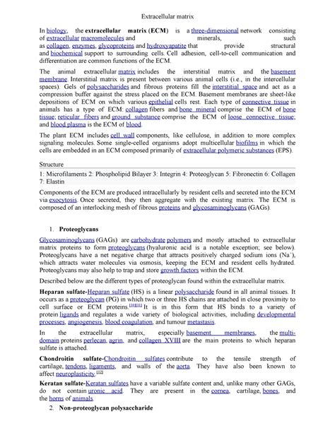 Extracellular matrix - Cell adhesion, cell-to-cell communication and ...