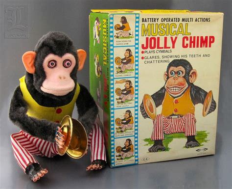 Musical Jolly Chimp and original box - 1950s