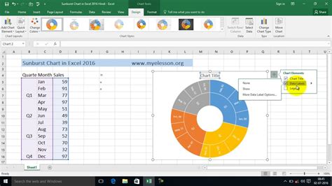 Sunburst Chart in Excel 2016 - YouTube