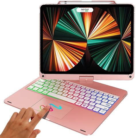 Dingrich for iPad Pro 12.9 3rd/4th/5th Gen 2021 Backlit Keyboard Shell ...