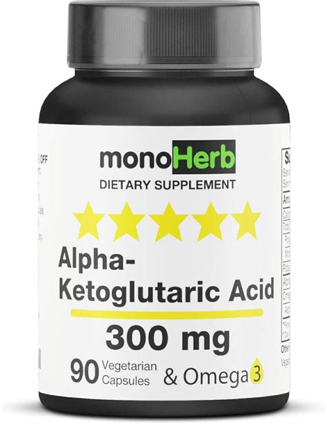 Amazon.com: Alpha-Ketoglutaric Acid 300 mg per Capsule - 90 Vegetarian ...