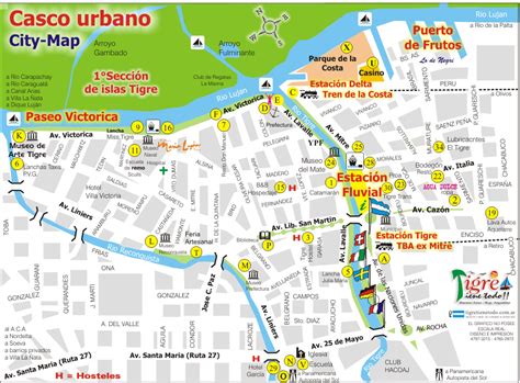 Mapas y planos de Tigre - Argentina - Conmimochilacuestas