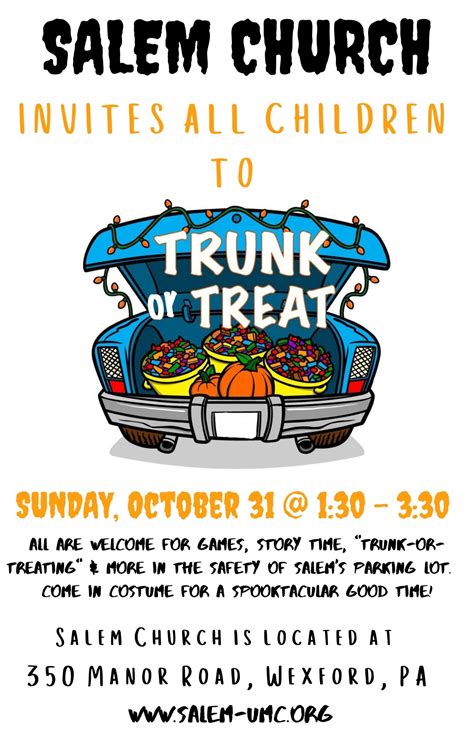 Salem United Methodist Church - Trunk or Treat Flyer