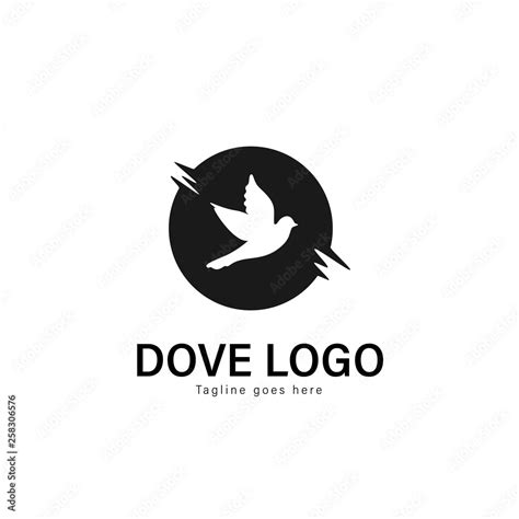 Dove logo template design. Dove logo with modern frame vector design ...