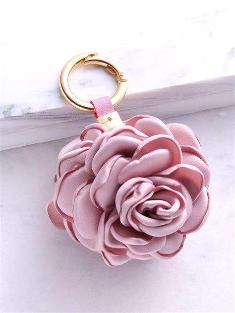 Dusty Pink Rose KeychainFor Women-romwe