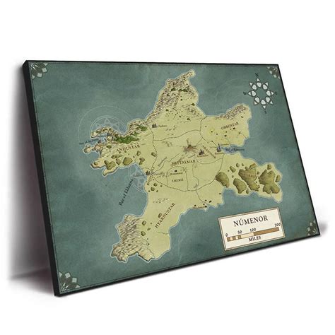 Lord of The Rings Middle Earth Numenor Map