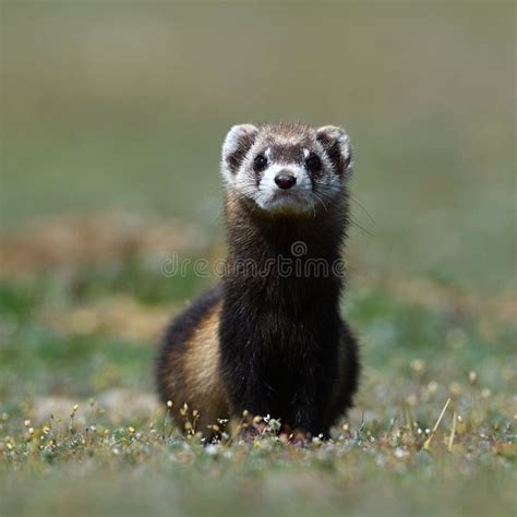 The Steppe Polecat or Masked Polecat in Natural Habitat Mustela Stock ...