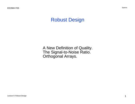 (PDF) Lecture 9 Robust Design - DOKUMEN.TIPS