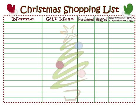 Christmas Shopping List {Printable} - Mom On Timeout