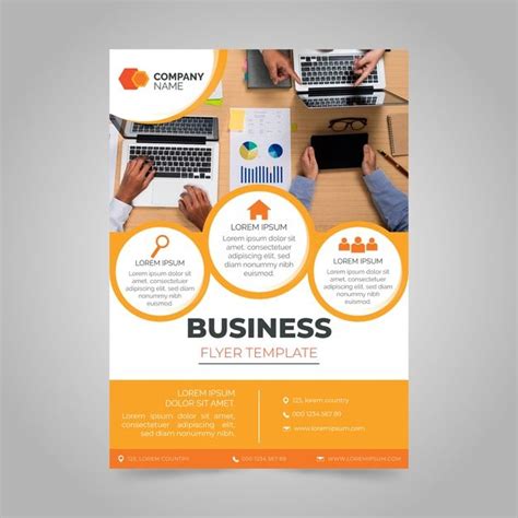 Premium Vector | Annual business report with photo | Business flyer, Flyer design layout, Flyer