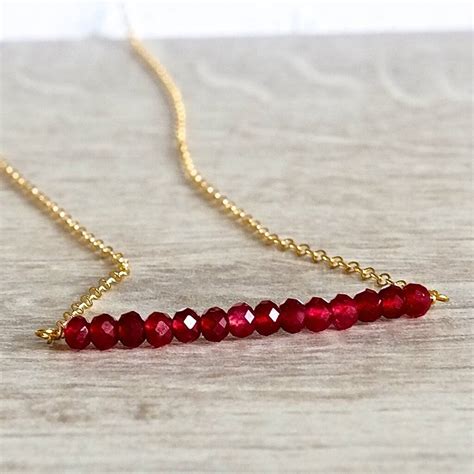 July Birthstone Real Ruby Necklace By Gracie Collins