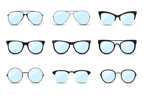 Premium Vector | Big set of fashionable blue sunglasses.