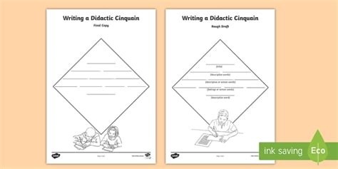 Didactic Cinquain Poem Writing Template (teacher made)