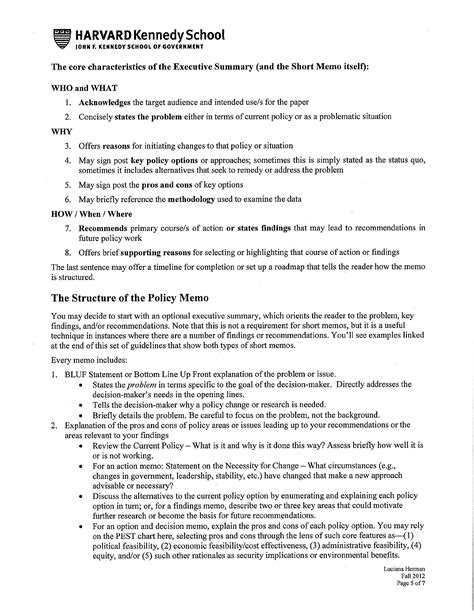 Sample Policy Memo Example | The Document Template