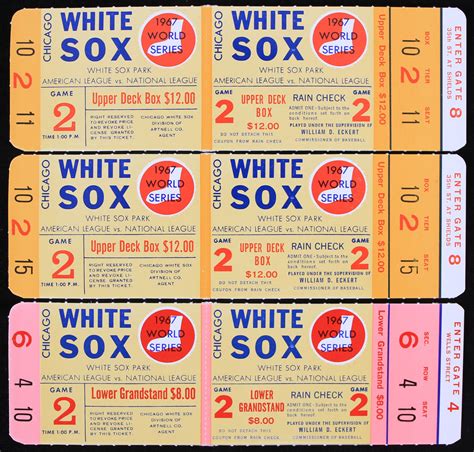 Lot Detail - 1967 Chicago White Sox World Series Ghost Tickets - Lot of 3