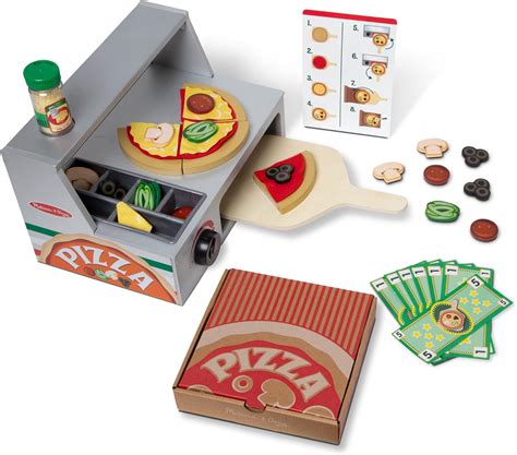 Melissa & Doug Pizza Toy Shop, Wooden Play Food Sets for Children Kitchen Toys for Girls or Boys ...