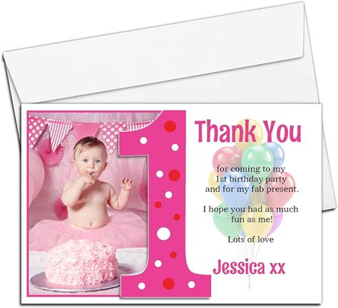 First Birthday Thank You Card Birthday Thank You Cards,, 53% OFF