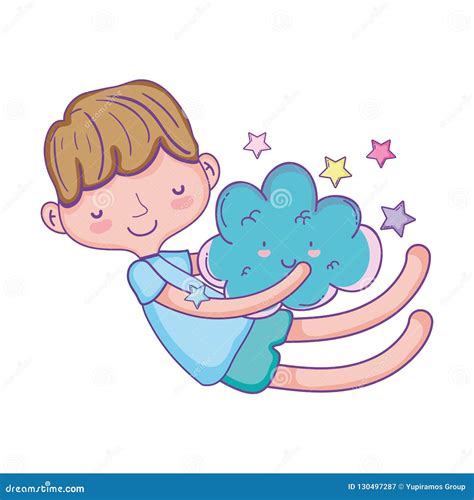 Kid Dreaming at Sky Cartoon Stock Vector - Illustration of decoration ...