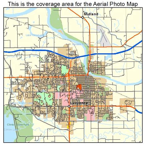 Aerial Photography Map of Lawrence, KS Kansas