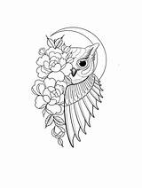Pin On Tattoo Desing  Coloring Pages Line Art Drawings Owls Drawing sketch template