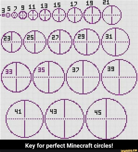 minecraft circle guide | Minecraft circles, Minecraft circle chart ...