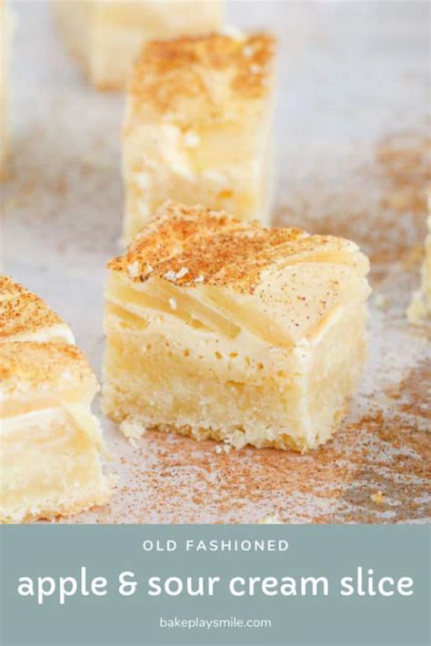 Apple & Sour Cream Slice (classic recipe) - Bake Play Smile