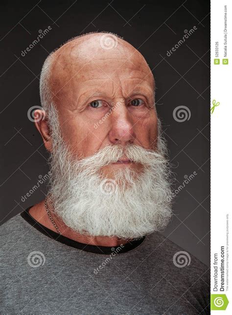 Old Man With A Long White Beard Stock Photo - Image: 52633126 Bald With ...