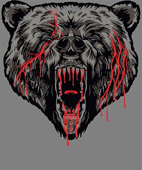 Bear Scary Digital Art by Stacy McCafferty | Pixels