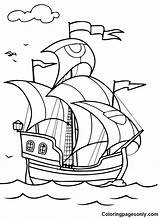 Ship Clipper Coloring Pages Kids Colouring Color Print Ships Sailing  sketch template