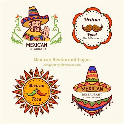 Premium Vector | Sketches typical mexican food logotypes | Mexican food recipes, Logo restaurant ...