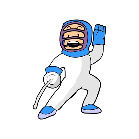 cartoon illustration of a boy playing fencing 3078353 Vector Art at Vecteezy