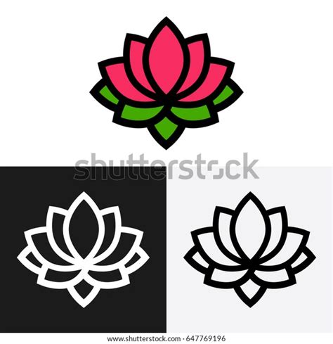 Cartoon Lotus Logo Set Stock Vector (Royalty Free) 647769196 | Shutterstock