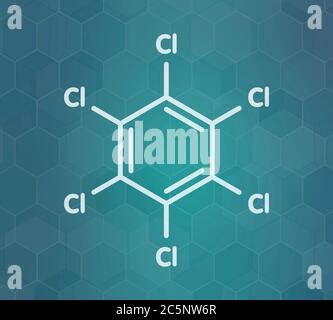 Hexachlorobenzene (perchlorobenzene, HCB) banned fungicide molecule ...